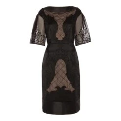 Temperley London Black Angeles Embroidered Silk/Cotton Blend Dress