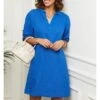 LE MONDE DU LIN Blue Mini Linen Dress -Exquisite Clothing 16943193 11