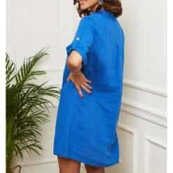 LE MONDE DU LIN Blue Mini Linen Dress -Exquisite Clothing 16943193 14