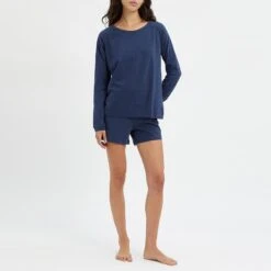 N°· Eleven Blue Marl Cotton Pyjama Short Set -Exquisite Clothing 16967432 50 1