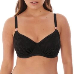 Fantasie Black Marseille UW Gathered Full Cup Bikini Top