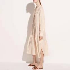 Vince Cream Tiered Tie Neck Dress -Exquisite Clothing 17496878 3