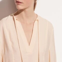 Vince Cream Tiered Tie Neck Dress -Exquisite Clothing 17496878 4