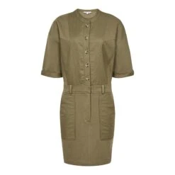 Reiss Khaki Emlyn Casual Cotton Blend Dress -Exquisite Clothing 17670475 3