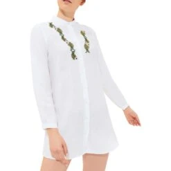 Vilebrequin White Pineapple Linen Shirt Dress