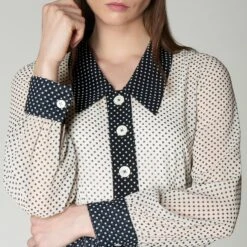 L K Bennett Navy Fozette Polka Dot Midi Shirt Dress -Exquisite Clothing 17740557 3