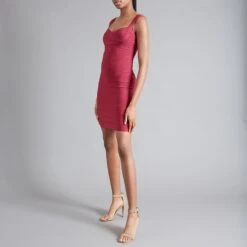 Herve Leger Raspberry Bandage Mini Dress -Exquisite Clothing 17770661 3