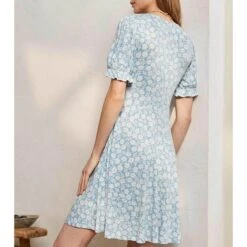 Boden Blue Print V Neck Jersey Dress -Exquisite Clothing 17904673 4