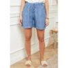LE MONDE DU LIN Blue Turn Up Linen Shorts -Exquisite Clothing 17941326 1