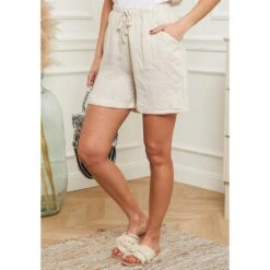 LE MONDE DU LIN Natural Turn Up Linen Shorts -Exquisite Clothing 17941341 2