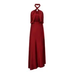 Reiss Red Lorena Halter Neckline Satin Midi Dress -Exquisite Clothing 17960041 4