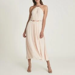 Reiss Pink Marta Cut Out Midi Dress