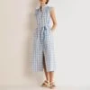 Boden Blue Checked Jane Smocked Midi Shirt Dress 1 Boden Blue Checked Jane Smocked Midi Shirt Dress -Exquisite Clothing 18076953 1