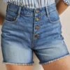 Boden Blue Denim High Waisted Shorts -Exquisite Clothing 18078540 1