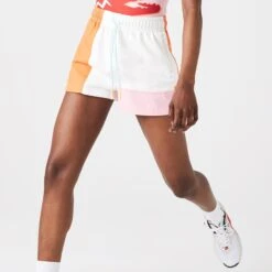 Lacoste White Colour-Block Cotton Blend Shorts