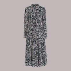 WHISTLES Pink Animal Print Shirt Dress -Exquisite Clothing 18096496 4