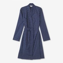 DEREK ROSE Navy Plaza 60 Robe