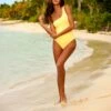 Melissa Odabash Yellow Ribbed Palermo Swimsuit