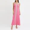 N°· Eleven Hot Pink Jersey Trim Maxi Dress -Exquisite Clothing 18243841 1