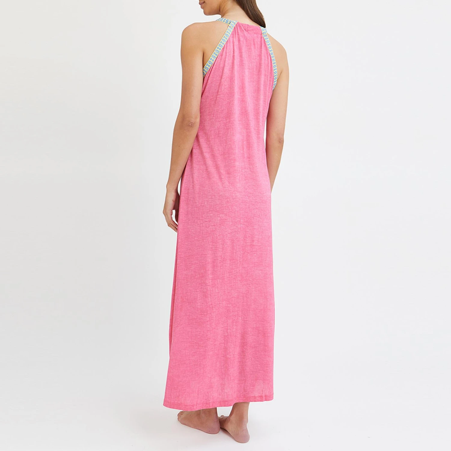 N°· Eleven Hot Pink Jersey Trim Maxi Dress 4 N°· Eleven Hot Pink Jersey Trim Maxi Dress - Image 2