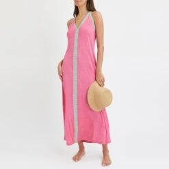 N°· Eleven Hot Pink Jersey Trim Maxi Dress 9 N°· Eleven Hot Pink Jersey Trim Maxi Dress -Exquisite Clothing 18243841 4