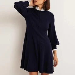 Boden Navy Cuff Detail Knitted Mini Dress -Exquisite Clothing 18254920 3
