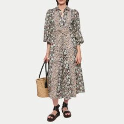 Jigsaw Purple Etoile Floral Print Cotton Dress