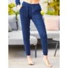 SOSANDAR Navy Blue Textured Slim Leg Joggers -Exquisite Clothing 18275852 1