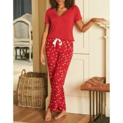 SOSANDAR Red/White Spot Print Pyjama Bottoms -Exquisite Clothing 18277204 3