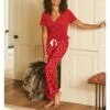 SOSANDAR Red Super Soft Jersey Pyjama T Shirt