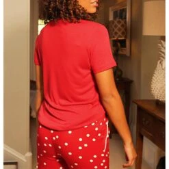 SOSANDAR Red Super Soft Jersey Pyjama T Shirt -Exquisite Clothing 18277615 4
