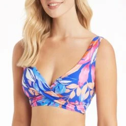 Sea Level Cobalt Cabana Cross Front Multifit Bra Top