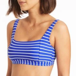 Sea Level Cobalt Chamarel Square Neck Bra Top