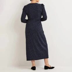 Boden Navy V Neck Ruched Dress -Exquisite Clothing 18308365 4