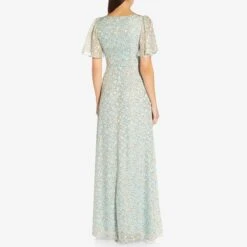 Adrianna Papell Blue Floral Print Gown -Exquisite Clothing 18324812 2