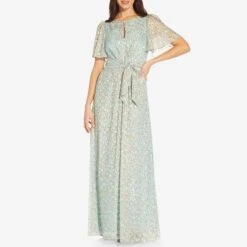 Adrianna Papell Blue Floral Print Gown -Exquisite Clothing 18324812 3