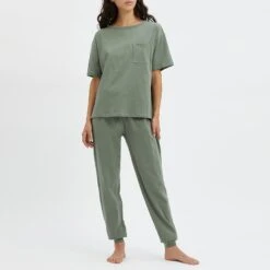 N°· Eleven Sage Cotton Short Sleeve Pyjama Set -Exquisite Clothing 18341133 5