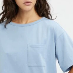 N°· Eleven Steel Blue Cotton Short Sleeve Pyjama Set -Exquisite Clothing 18341138 3