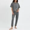 N°· Eleven Charcoal Marl Cotton Short Sleeve Pyjama Set -Exquisite Clothing 18341143 1