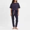 N掳路 Eleven Navy Cotton Short Sleeve Pyjama Set 2 N掳路 Eleven Navy Cotton Short Sleeve Pyjama Set -Exquisite Clothing 18341148 1