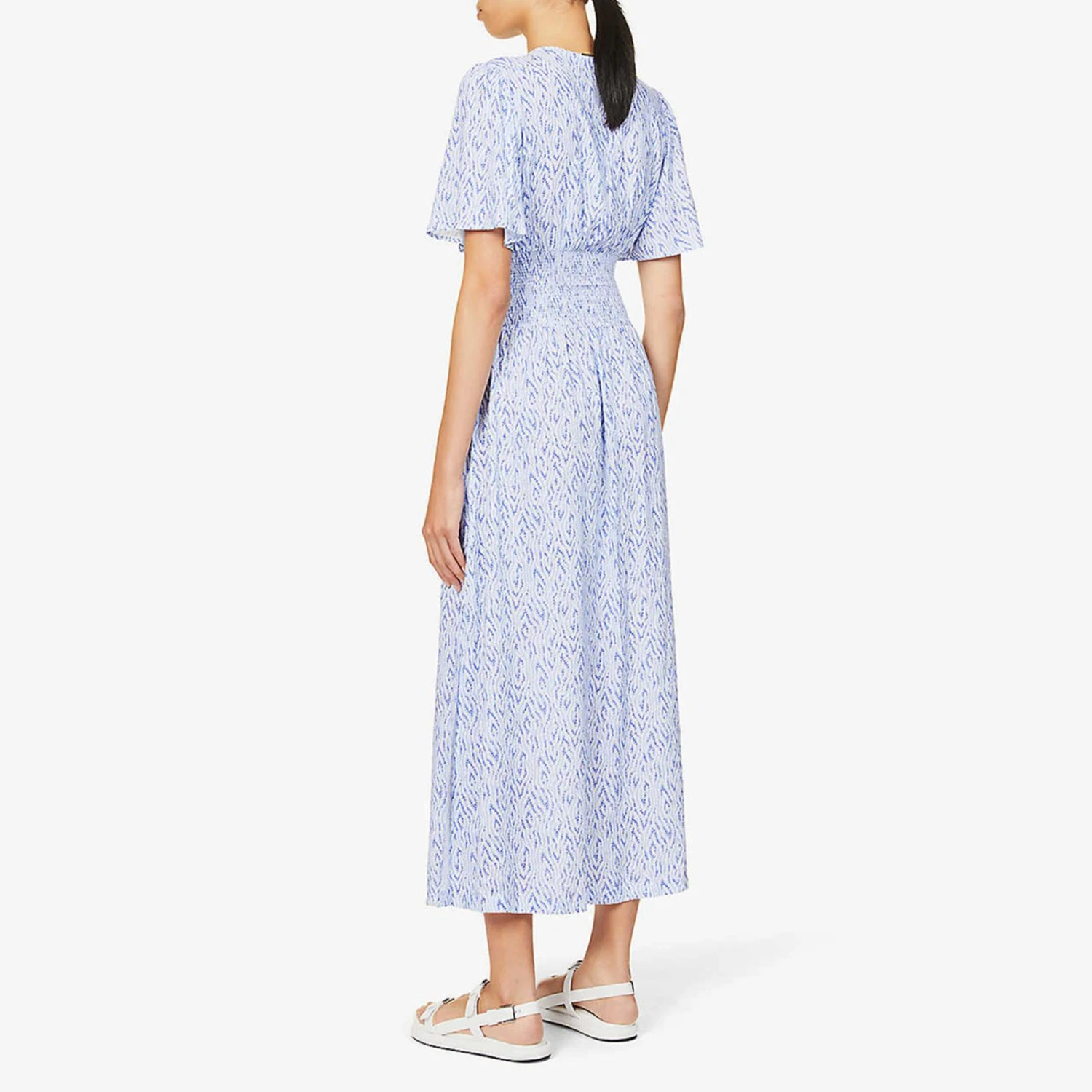 Heidi Klein Blue Periwinkle Embers Angel Sleeve Maxi Dress 5 Heidi Klein Blue Periwinkle Embers Angel Sleeve Maxi Dress - Image 3