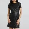 Marella Black Avocado Leather Dress -Exquisite Clothing 18360473 1