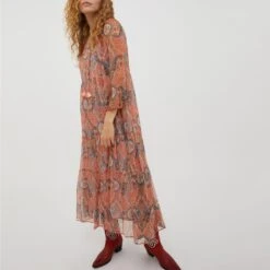 MAX & Co. Max&Co. Coral Pattern Balzo Silk Dress