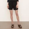 Vince Black Stripe Cotton Blend Short -Exquisite Clothing 18362048 1