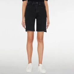 7 For All Mankind Black Andy Denim Shorts