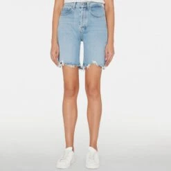7 For All Mankind Light Blue Andy Denim Shorts