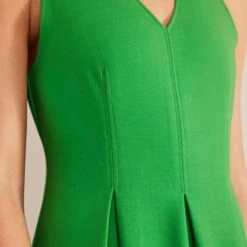 Boden Green V-Neck Skater Mini Dress -Exquisite Clothing 18375134 3