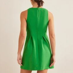 Boden Green V-Neck Skater Mini Dress -Exquisite Clothing 18375134 4