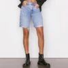 Frame Light Blue High Rise Denim Shorts -Exquisite Clothing 18381695 1