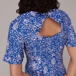 WHISTLES Blue Lively Animal Print Midi Dress -Exquisite Clothing 18400781 3